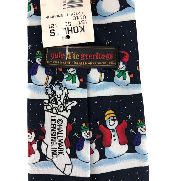 Yule Tie Greetings Polyester Mens Christmas Snowman Tie Multicolor Necktie - Picture 3 of 6